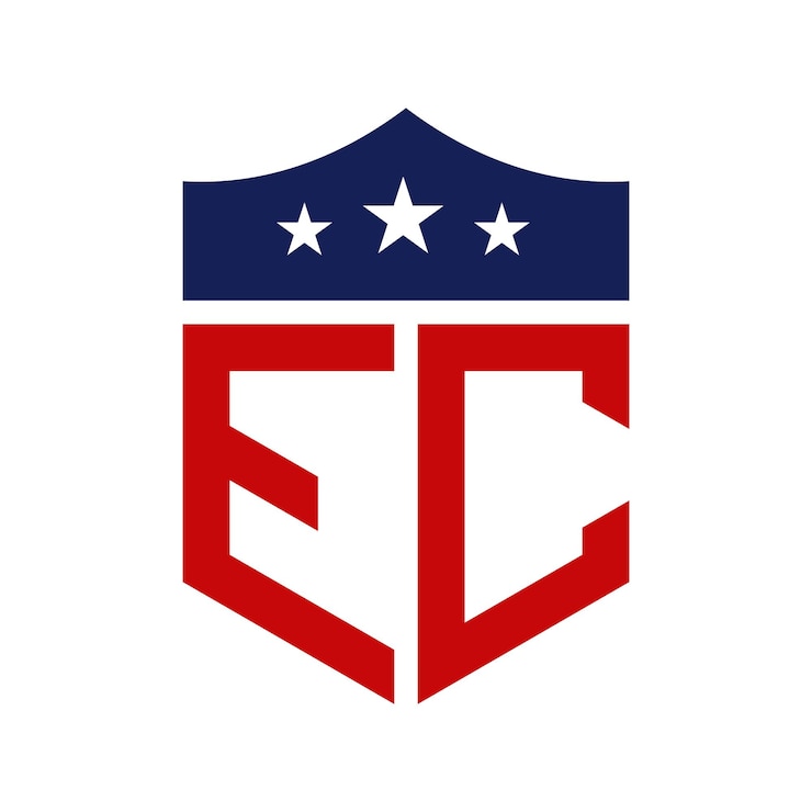 Vetor patriotic ec logo design letter ec patriotic american logo design para campanha política e qualquer evento dos eua