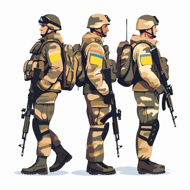 Vetor patriótico_ucraniano_soldados_corajoso_vector