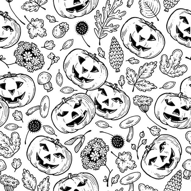 Patten com abóboras para o Halloween