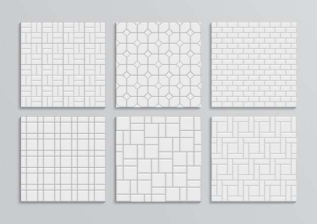 Pavimento de laje sem costura coleção de pisos pavimentados ilustração vetorial