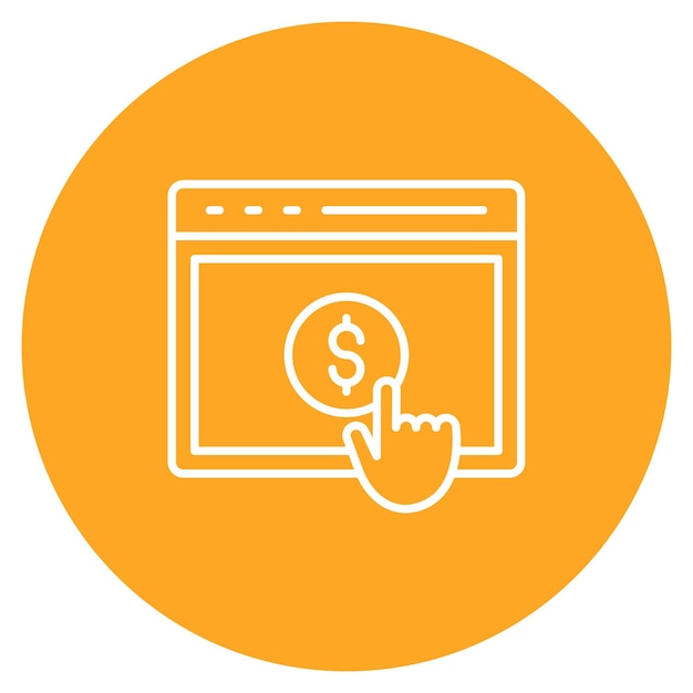 Vetor pay per click imagem vetorial de ícone de publicidade pode ser usada para o serviço de marketing na internet