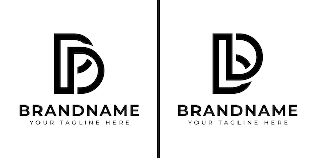 PD ou BD Monogram Logo Set adequado para qualquer negócio com PD DP BD Letras ou iniciais DB