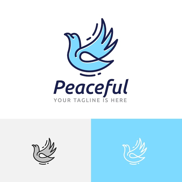 Peaceful Dove Pigeon Flying Wing Logotipo da Paz, Amor e Liberdade