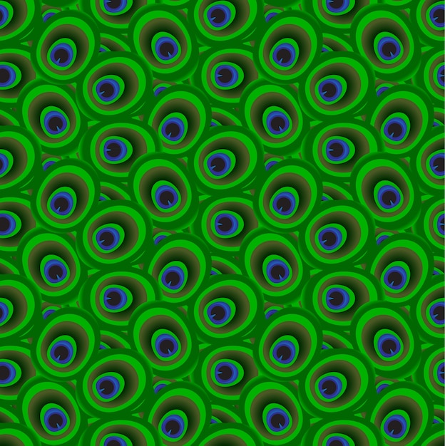 Peacock feathers pattern vector sem costura