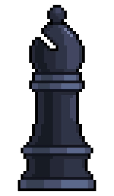 Peça de xadrez de bispo de pixel art para jogo de 8 bits em fundo branco