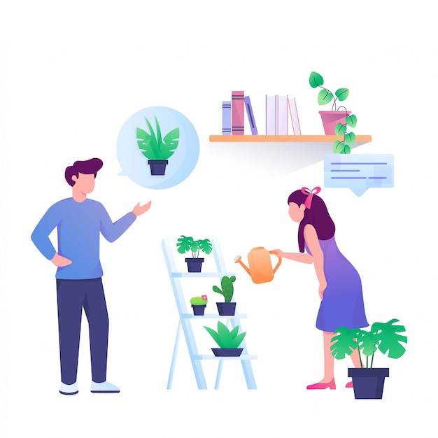 Peça para comprar plantas ilustração