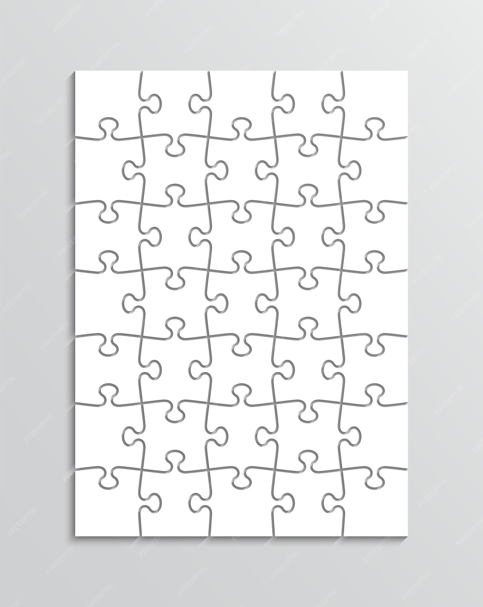 Peças de quebra-cabeça com 35 peças grade de contorno de quebra-cabeça jogo  de raciocínio layout de mosaico simples com formas separadas