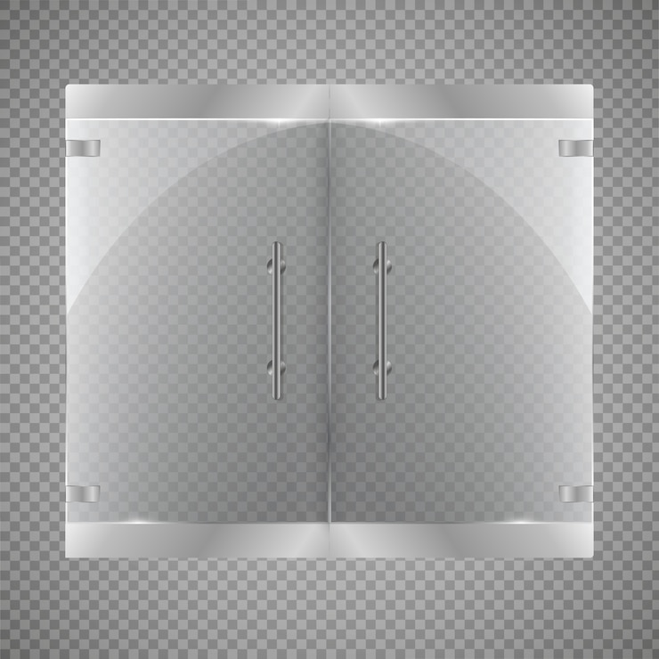 Vetor peças de vidro, portas. ilustração