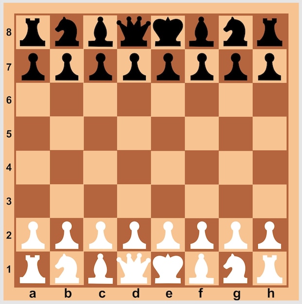 Vetor peças de xadrez e tabuleiro de xadrez