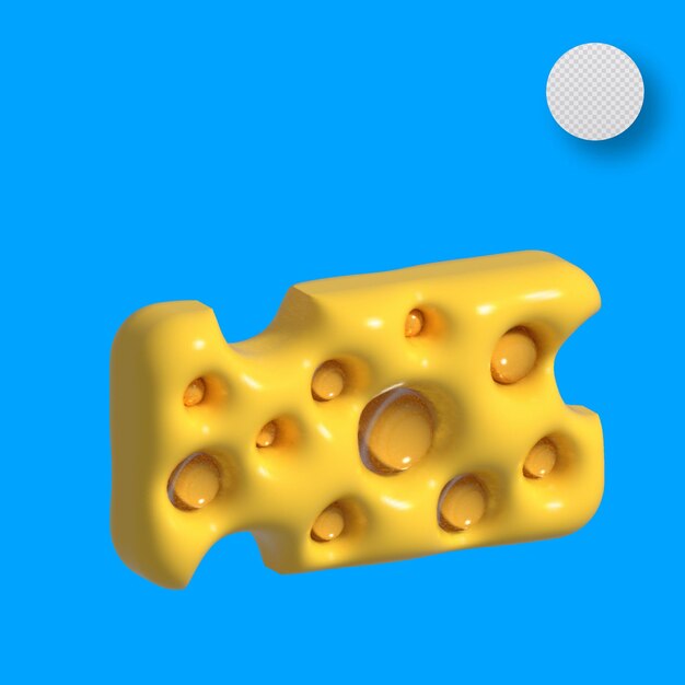 Vetor pedaço de queijo 3d