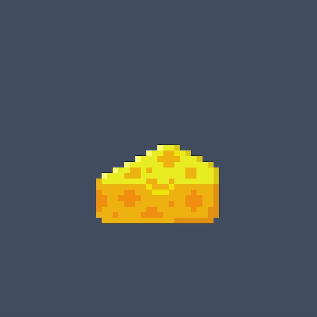 Pedaço de queijo em estilo pixel art