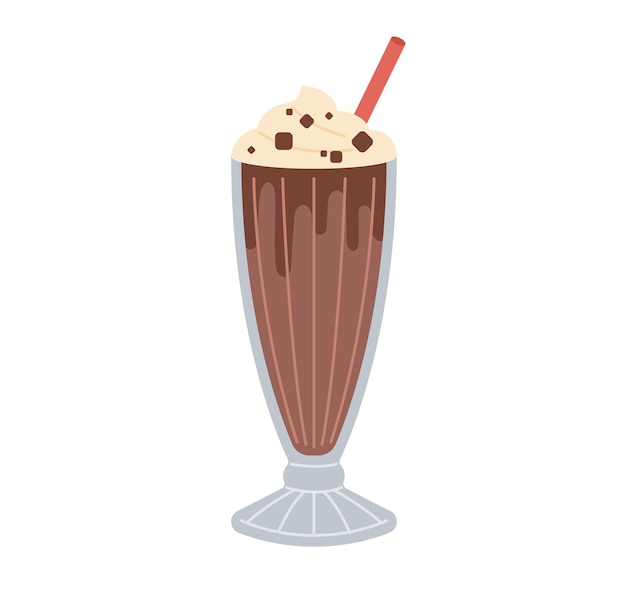 Vetor pedaços de biscoito de chocolate e ilustração vetorial simples de milk-shake de chocolate