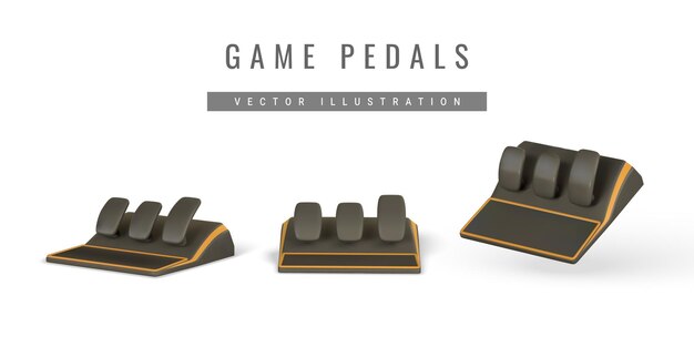 Vetor pedal de jogo 3d realista controlador de vara de jogo console de videogame conceito de jogo ilustração vetorial