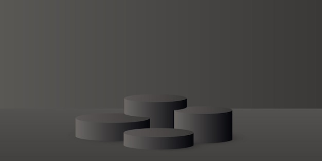 Pedestais 3D realistas para seus produtos Ilustração vetorial
