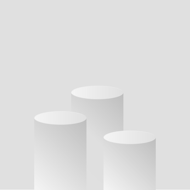 Pedestal de vencedor em fundo cinza vector.