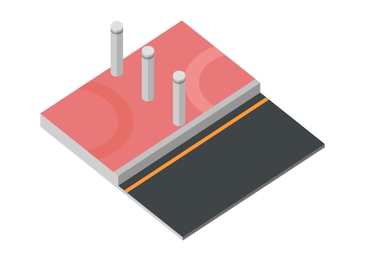 Vetor pedestre com pilares de poste ilustração plana simples em vista isométrica