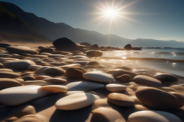 Vetor pedras na praia