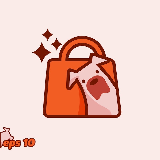 Vetor peeking dog shop icon