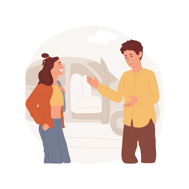 Pegando uma ilustração vetorial de desenho animado isolada de namorada