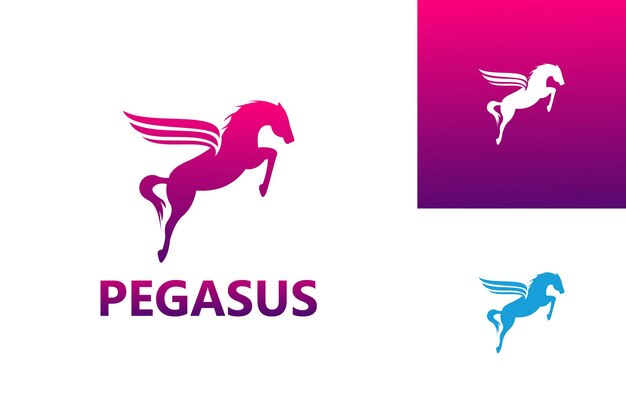 Pegasus logo template design vector, emblema, design concept, creative symbol, icon