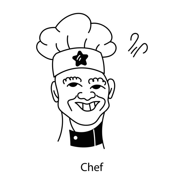 Vetor pegue neste divertido avatar de um chef