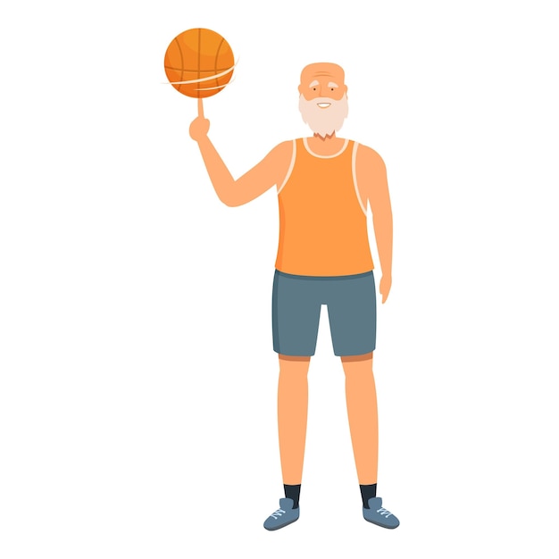 Vetor pegue o vetor de desenho animado do ícone da bola de basquete pronto para o treino ativo