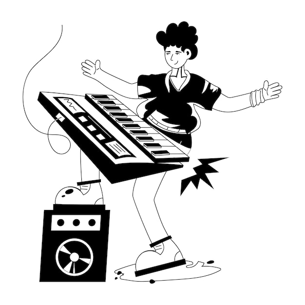 Pegue uma ilustração de glifo de pianista