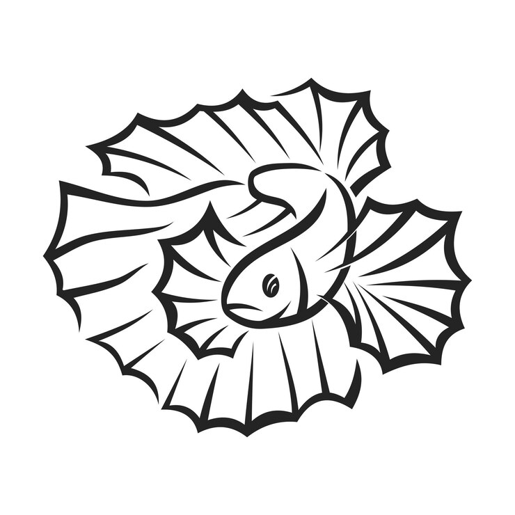 Vetor peixe betta modelo de logotipo identidade de marca isolada ícone abstracto gráfico vetorial