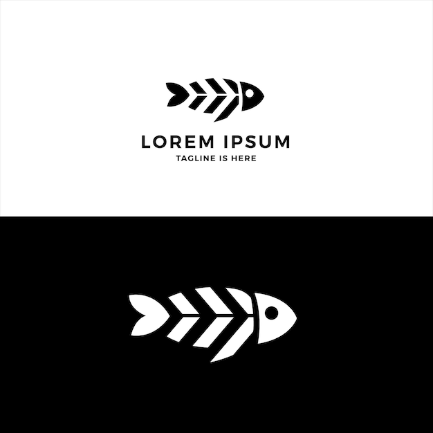 Vetor peixe combinado com inspiração de design de logotipo de filme