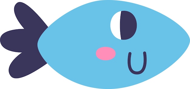 Peixe de desenho animado desenhado à mão