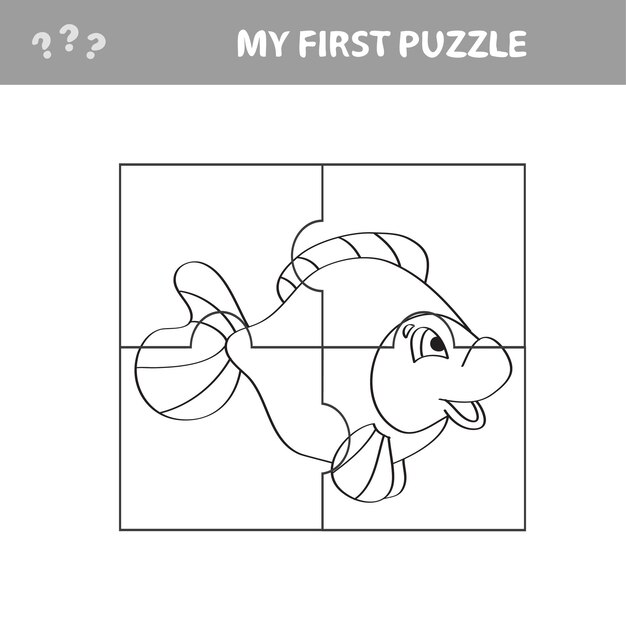 Meu primeiro quebra-cabeça - jogo de papel educativo fácil para crianças.  aplicativo infantil simples com melancia. página para colorir