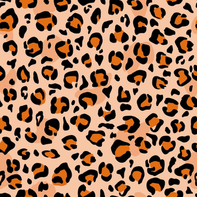 Vetor pele de leopardo. padrão sem emenda com estampa animal.