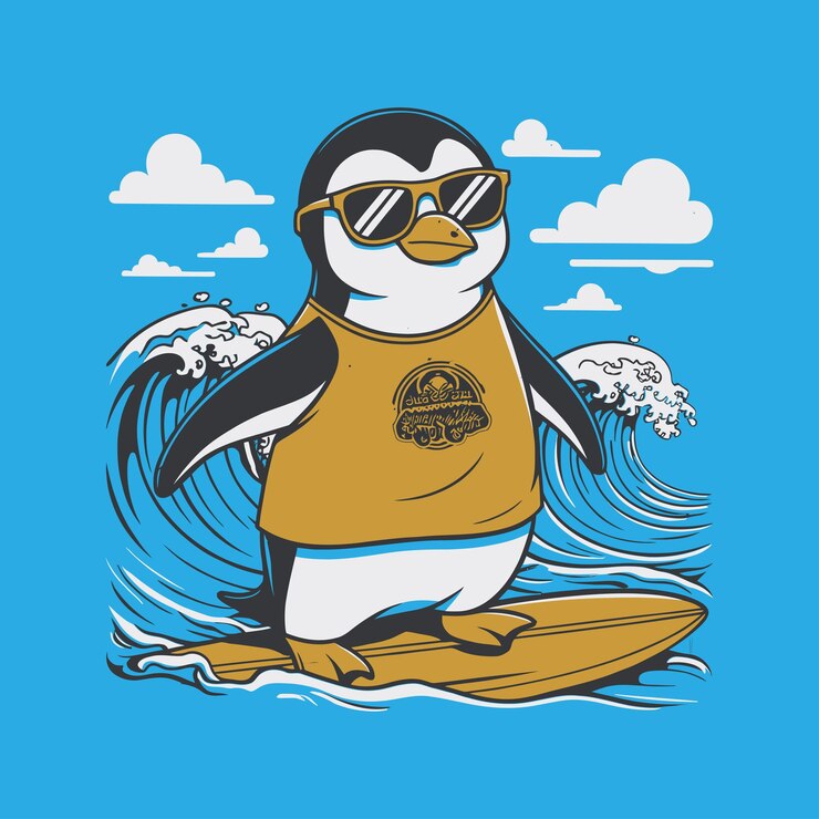 Vetor penguin tshirt design perfeito para os amantes dos animais