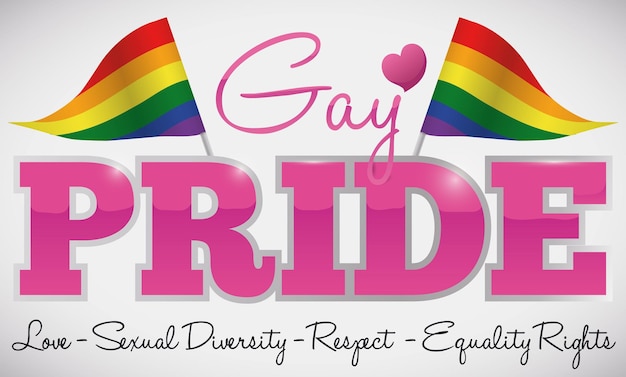 Vetor pennons de arco-íris e alguns preceitos para a celebração do orgulho gay