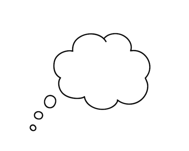 Pense em bolha isolada no fundo branco. Vector pense bolha em estilo simples. Elemento moderno para redes sociais e design de impressão.
