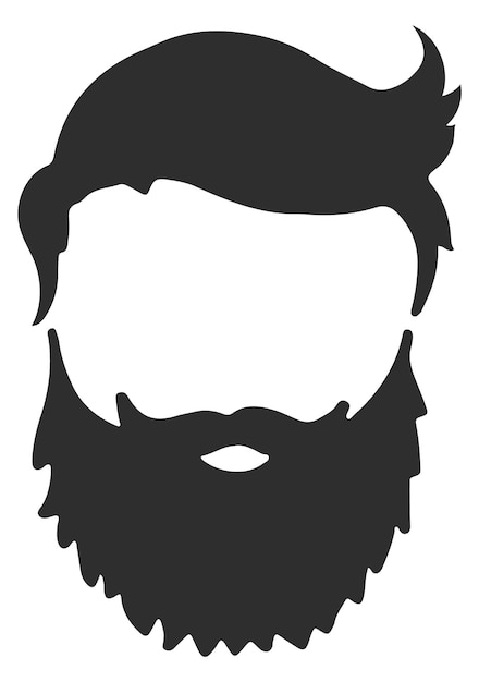 Vetor penteado masculino logotipo de barbearia preto ícone de corte de cabelo isolado em fundo branco