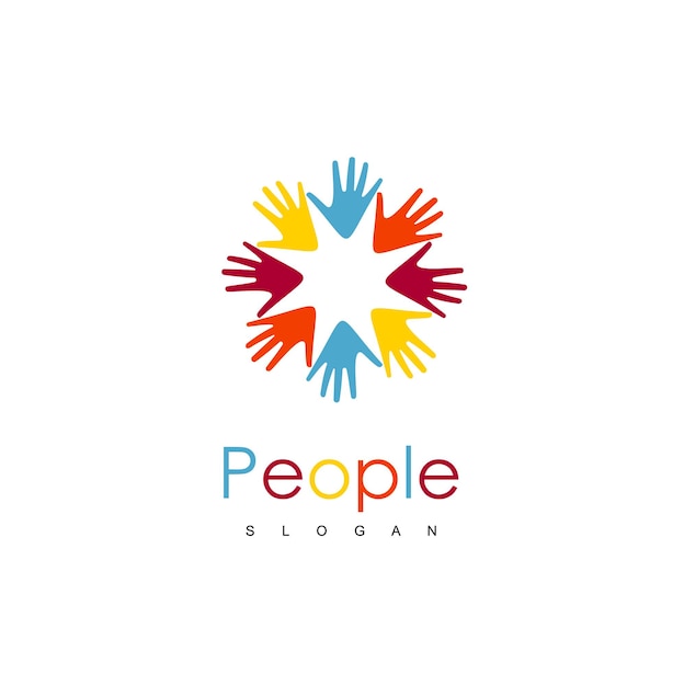 Vetor people hand community logo