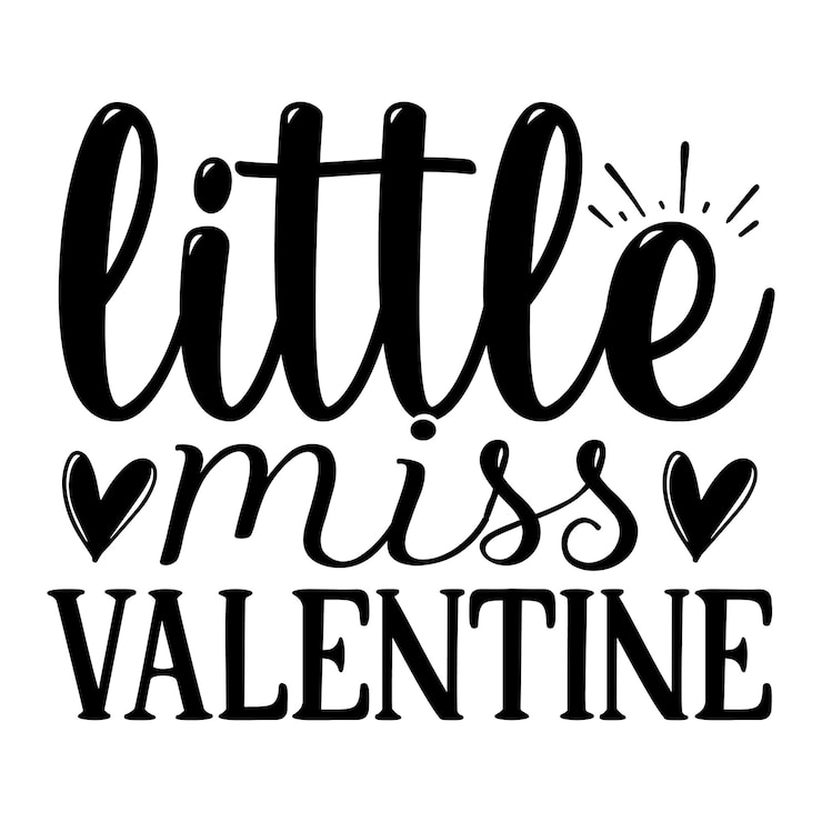 Vetor pequena miss valentine svg