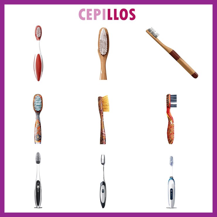 Vetor pequenas ilustrações de escova de dentes para o seu trabalho de design diário