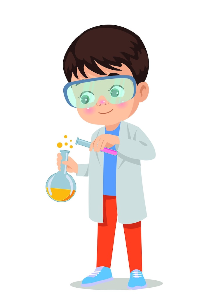 Vetor pequeno cientista fazendo experimentos e pesquisas