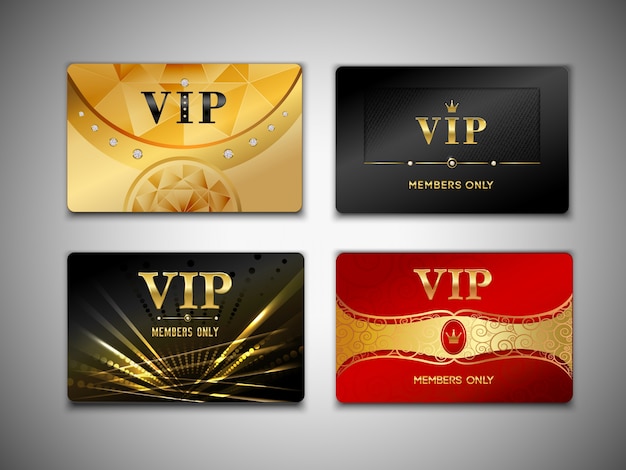 Pequeno conjunto de design de cartões vip