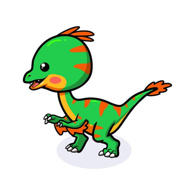 Pequeno desenho animado de dinossauro oviraptor