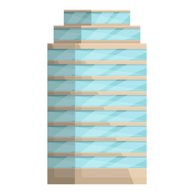 Vetor pequeno ícone de vários andares desenho animado vetor bloco de casa construindo apartamento