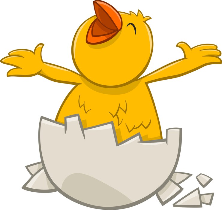 Vetor pequeno personagem de desenho animado de frango