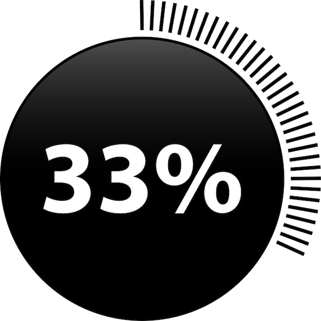 Vetor percentual de círculo 33 diagramas prontos para uso em web design, interface do usuário (ui) ou infográfico, para