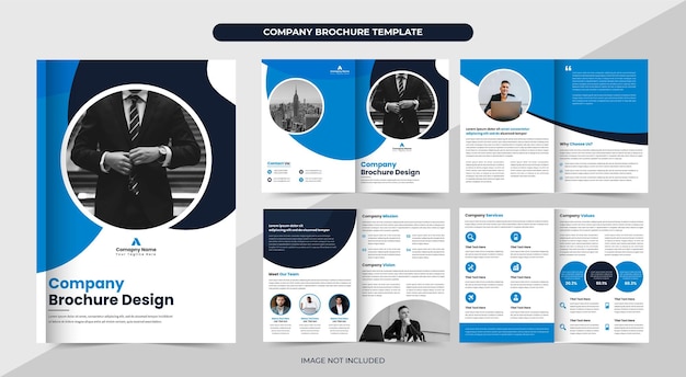 Perfil da empresa Projeto de layout de modelo de folheto ou folheto comercial mínimo com várias páginas