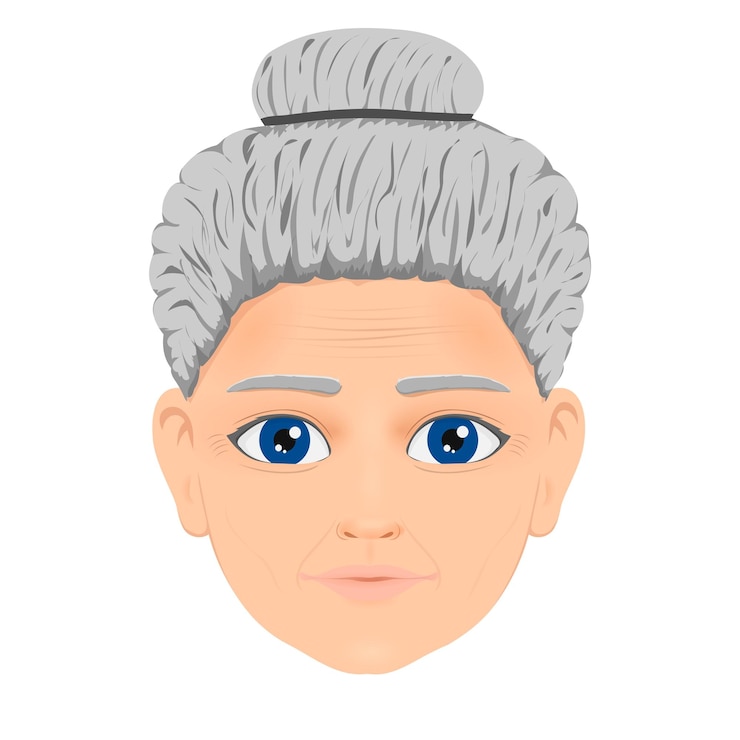 Vetor perfil de avó bonita com olhos azuis