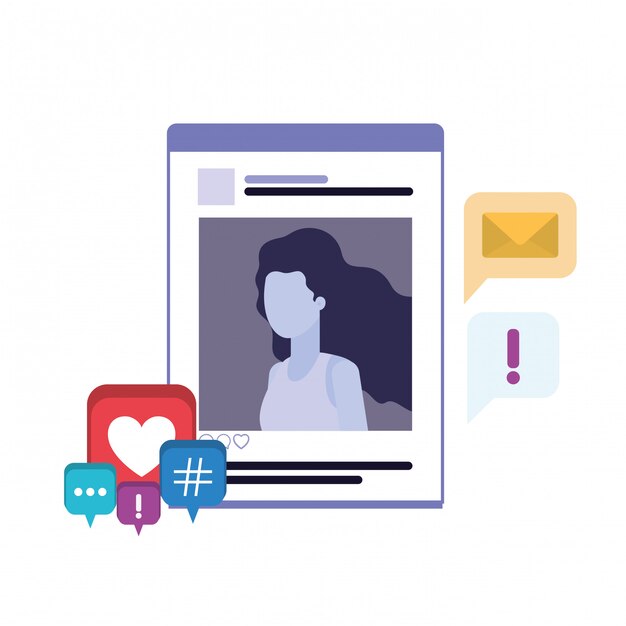 Perfil de rede social mulher com bolha do discurso