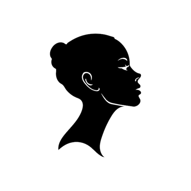 Perfil feminino um perfil de uma mulher afro-americana silhueta negra de uma mulher indústria de beleza