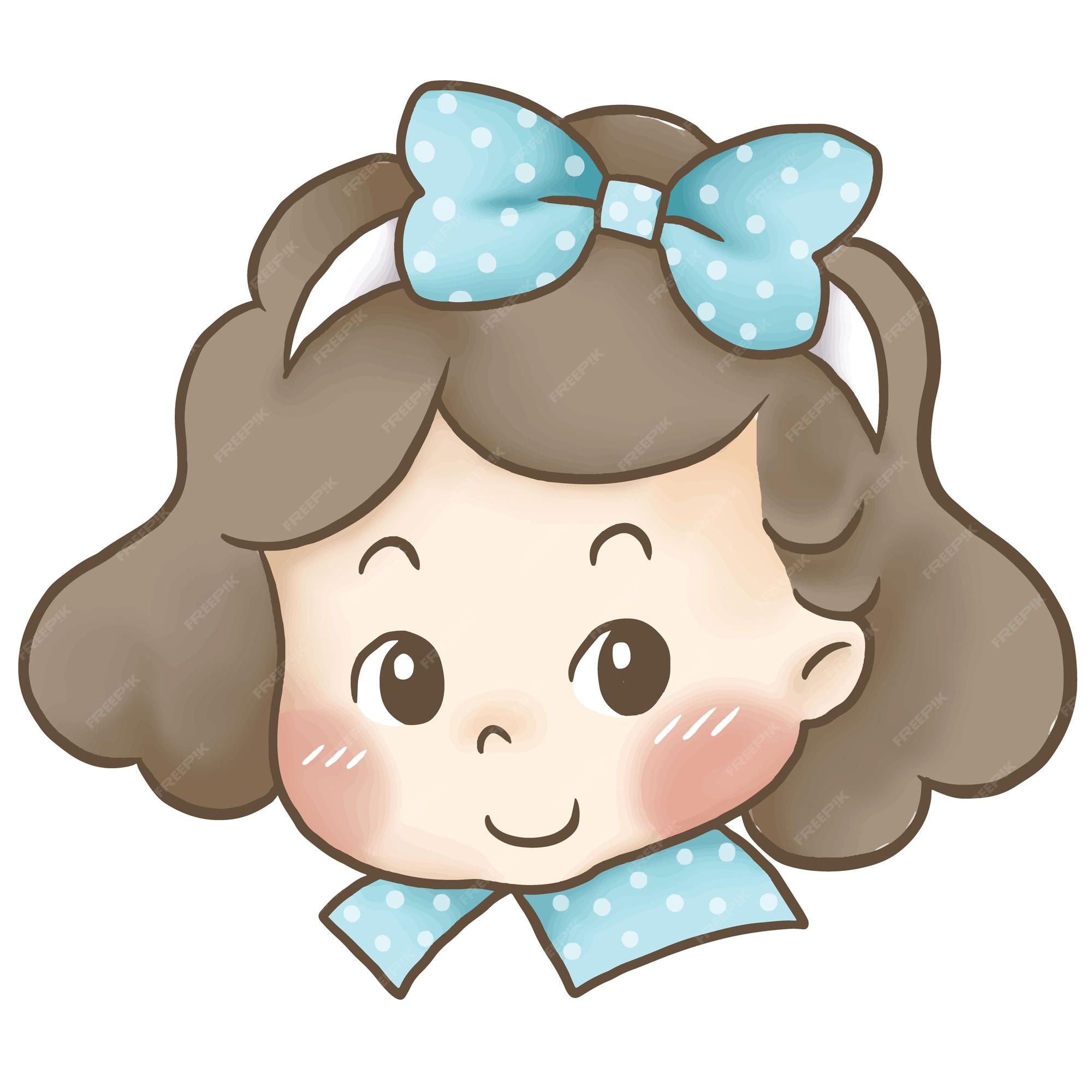 Perfil menina avatar desenho animado rabisco kawaii anime página